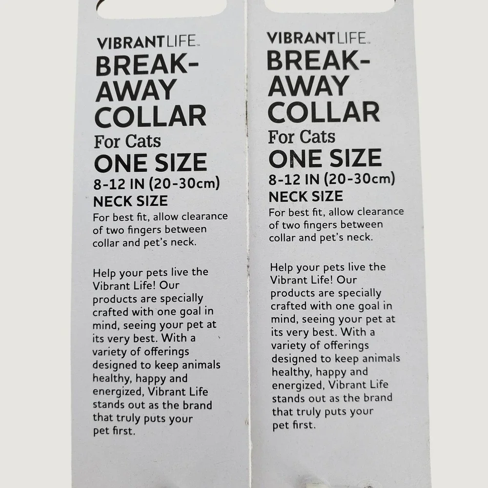 Vibrant Life Breakaway Cat Collar 2 Pk‎ Reflective Neon Yellow 8-12in Adjustable